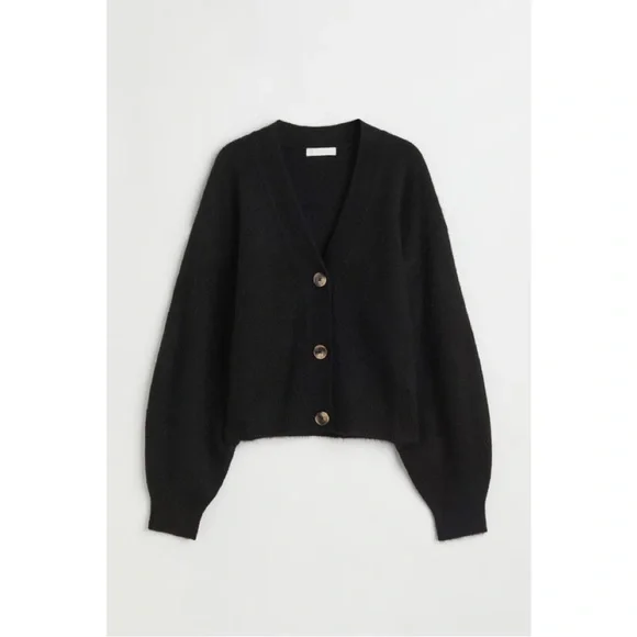 Black V-Neck Cardigan - Picture 7 of 9